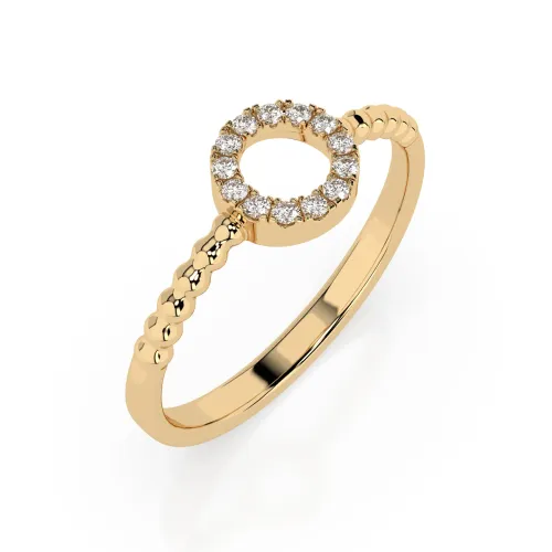 Złoty pierścionek kółko z brylantami 0,08ct 101-10055 K
