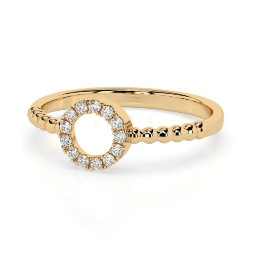 Złoty pierścionek kółko z brylantami 0,08ct 101-10055 K
