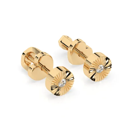 Złote kolczyki z brylantami 0,04ct 102-10049 K