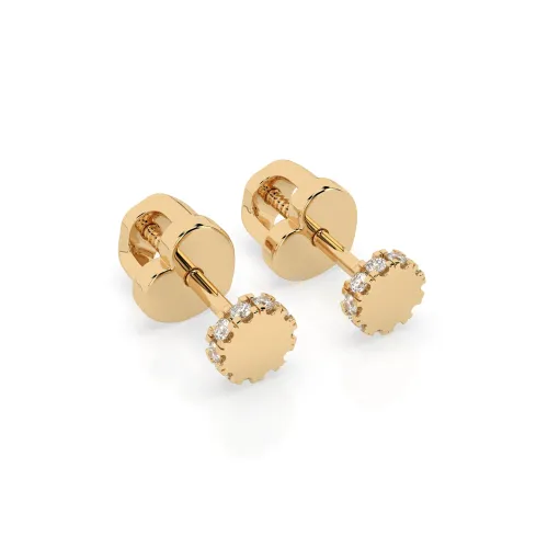 Złote kolczyki z brylantami 0,10ct 102-10029 K