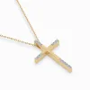 Złoty naszyjnik z krzyżykiem i brylantami 0,08ct 104-10016 K