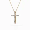 Złoty naszyjnik z krzyżykiem z brylantami 0,14ct 104-10026 K
