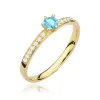 Złoty pierścionek z Topazem 0,15ct W0459
