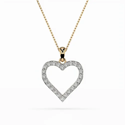 Złoty naszyjnik serce z brylantami 0,31ct 104-10060 K