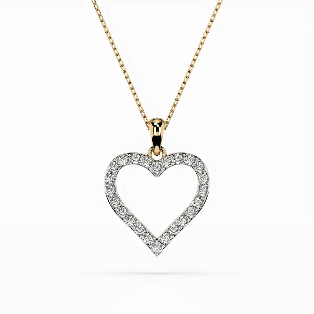 Złoty naszyjnik serce z brylantami 0,31ct 104-10060 K