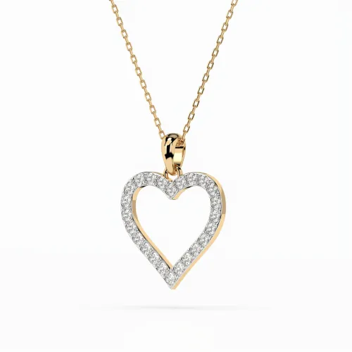 Złoty naszyjnik serce z brylantami 0,31ct 104-10060 K