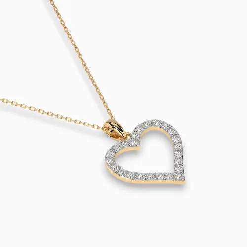 Złoty naszyjnik serce z brylantami 0,31ct 104-10060 K