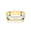 Złoty pierścionek z diamentem laboratoryjnym 0,25ct i diamentami laboratoryjnymi 0,16ct W0674