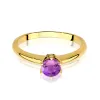 Złoty pierścionek z ametystem 0,50ct i brylantami 0,04ct W0557