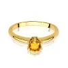 Złoty pierścionek z cytrynem 0,50ct i brylantami 0,04ct W0557