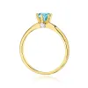 Złoty pierścionek z topazem Swiss 0,50ct i brylantami 0,04ct W00557