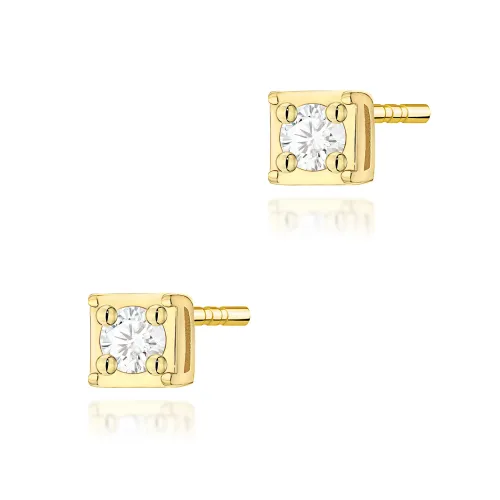 Złote kolczyki z brylantami 0,06ct K0581