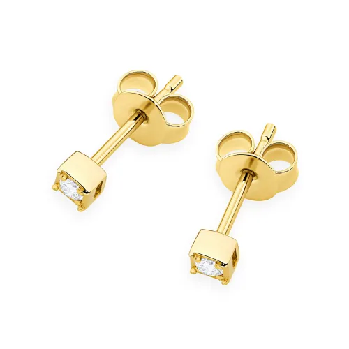 Złote kolczyki z brylantami 0,06ct K0581