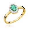 Złoty pierścionek ze szmaragdem 0,40ct i brylantami 0,08ct W0330