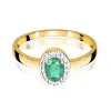 Złoty pierścionek ze szmaragdem 0,40ct i brylantami 0,08ct W0330