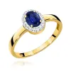 Złoty pierścionek z szafirem 0,70ct i brylantami 0,03ct W0330
