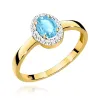 Złoty pierścionek z topazem Swiss 0,50ct i brylantami 0,08ct W0330