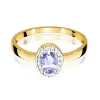 Złoty pierścionek z tanzanitem 0,40ct i brylantami 0,08ct W0330