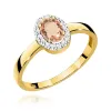 Złoty pierścionek  morganitem 0,40ct i brylantami 0,08ct W0330