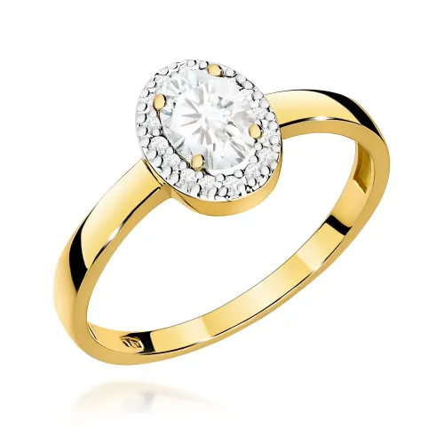 Złoty pierścionek z diamentem laboratoryjnym 0,40ct W0330