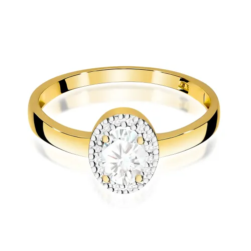 Złoty pierścionek z diamentem laboratoryjnym 0,40ct W0330