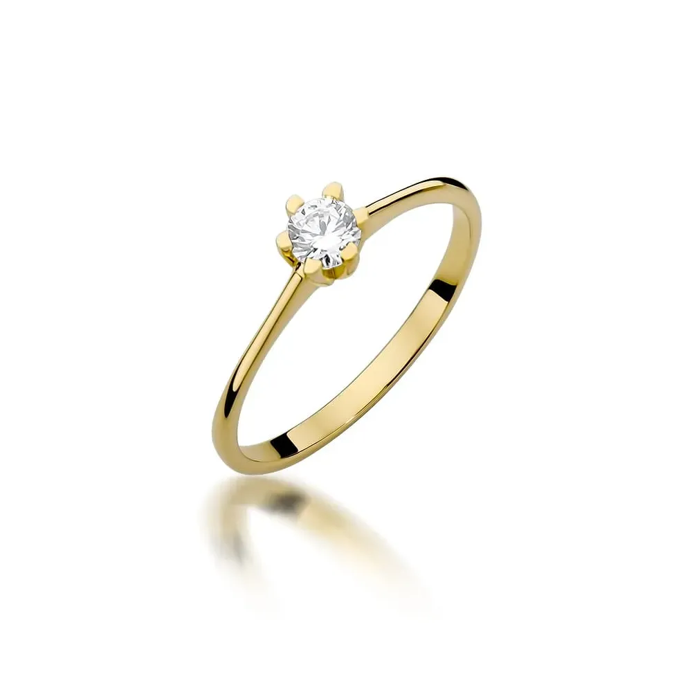 Złoty pierścionek z brylantem 0,23ct W0387