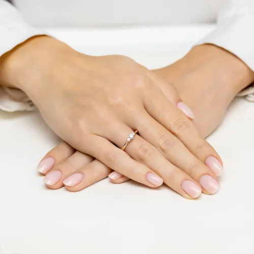 łoty pierścionek z diamentem laboratoryjnym 0,21ct W0608