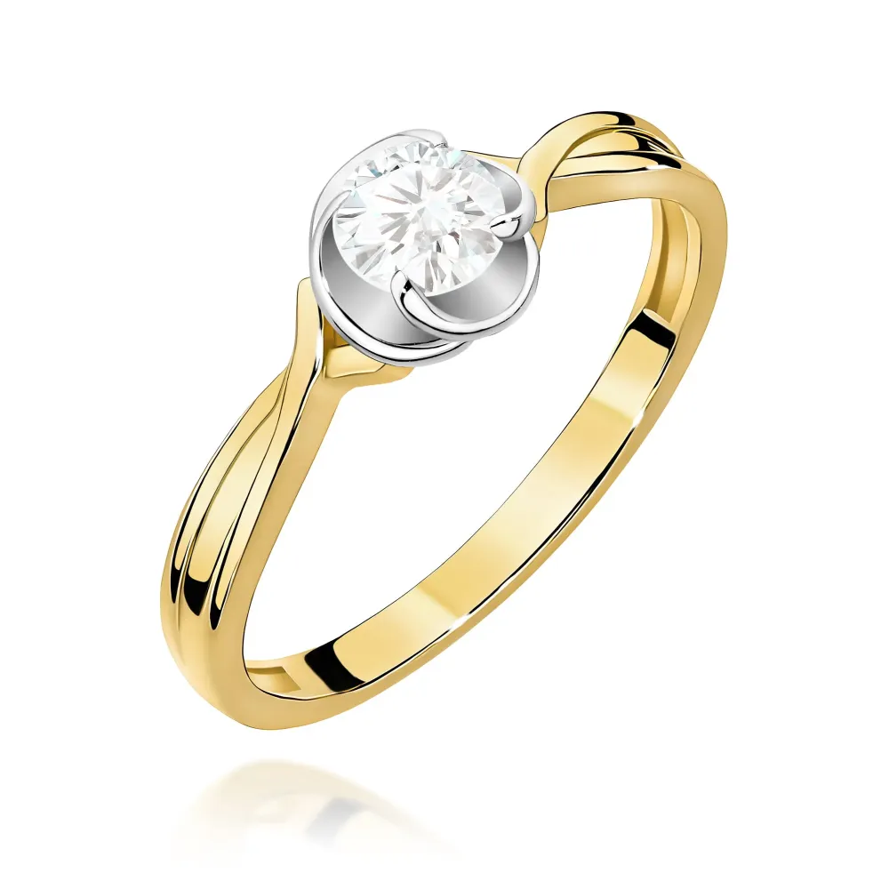 Złoty pierścionek z brylantem 0,30ct W0329