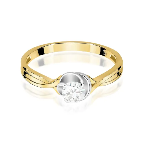 Złoty pierścionek z diamentem laboratoryjnym 0,30ct W0329