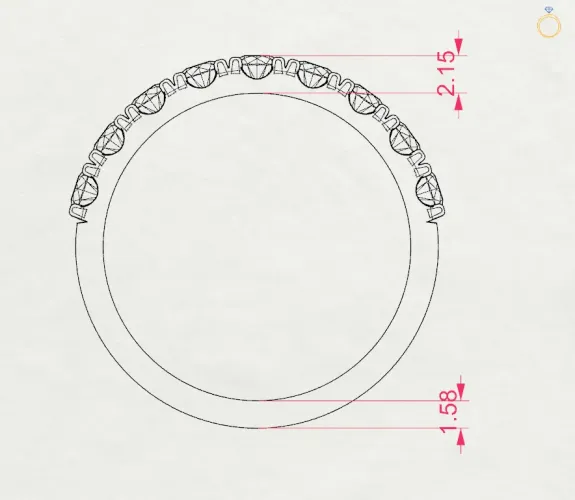 Złoty pierścionek z diamentami laboratoryjnymi 0,78ct 101-10044/3   K
