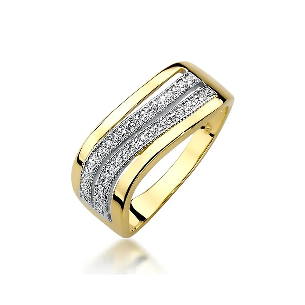 Złoty pierścionek z brylantami 0,18ct W0416