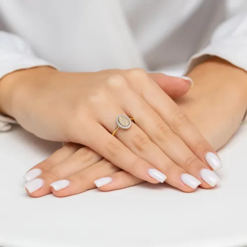 Złoty pierścionek z brylantami 0,20ct W0570