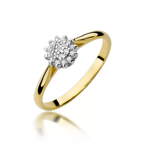 Złoty pierścionek z brylantami 0,10ct W0401