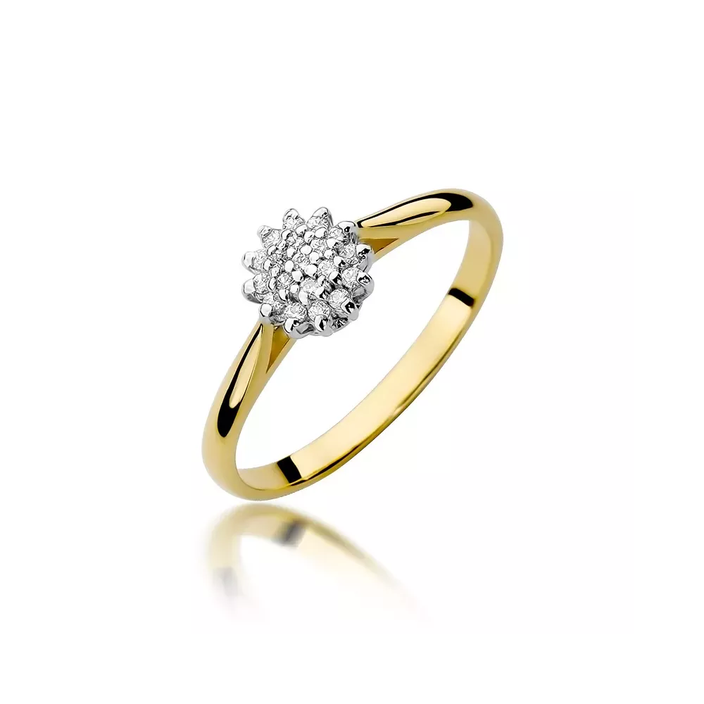 Złoty pierścionek z brylantami 0,10ct W0401