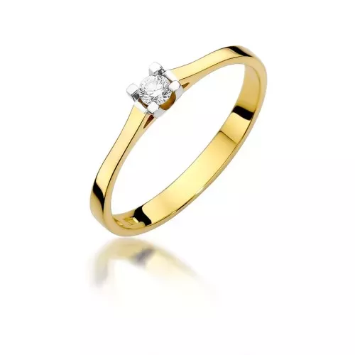 Złoty pierścionek z brylantem 0,09ct W0407