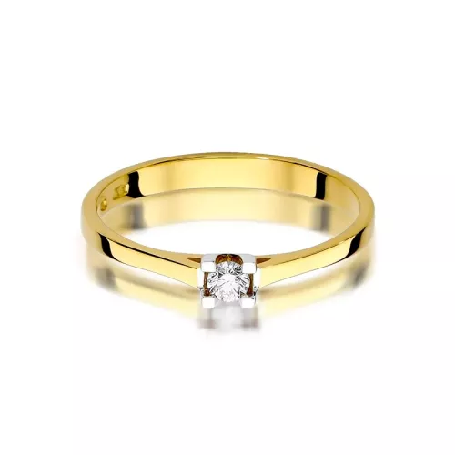 Złoty pierścionek z brylantem 0,09ct W0407