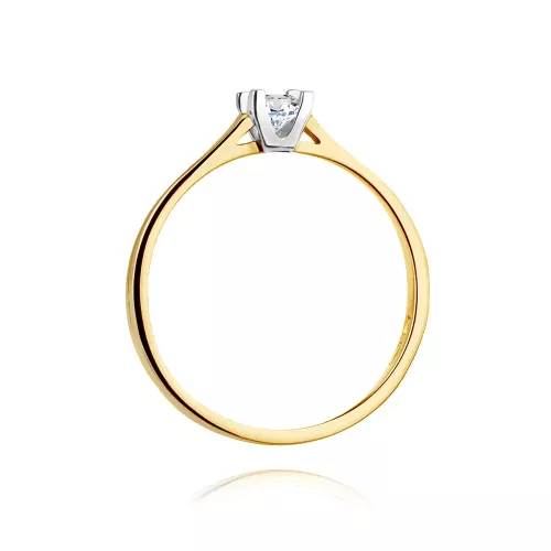 Złoty pierścionek z brylantem 0,09ct W0407