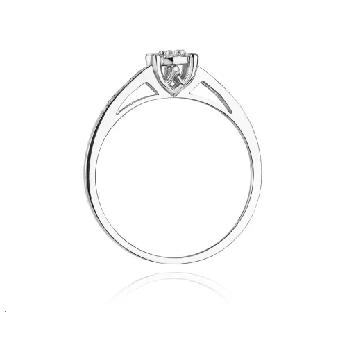 Złoty pierścionek z brylantami 0,12ct W-55