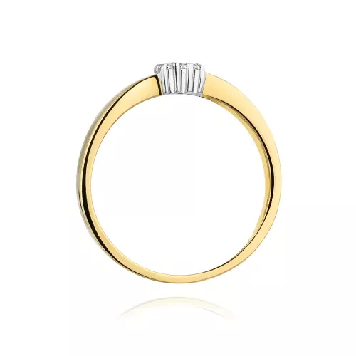 Złoty pierścionek z brylantami 0,08ct W-417