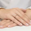 Złoty pierścionek z topazem 0,15ct i brylantami 0,01ct W0465