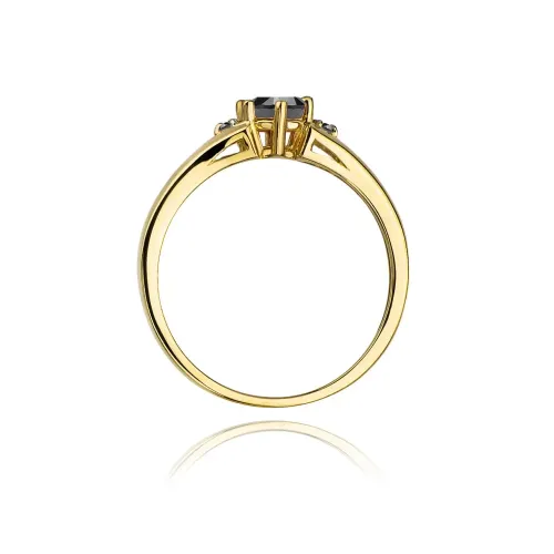Złoty pierścionek z czarnymi diamentami 0,53ct W0076