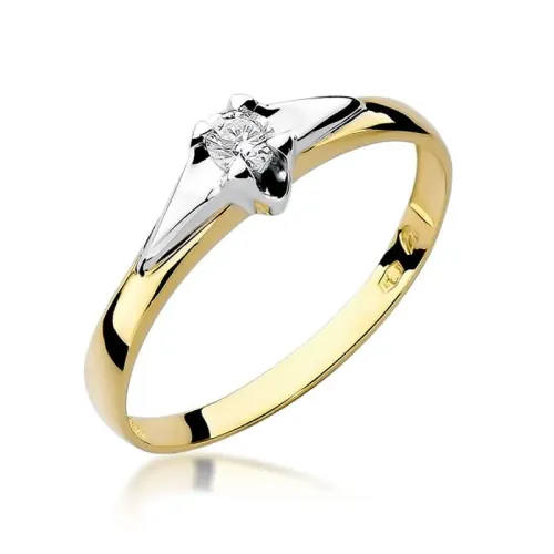 Złoty pierścionek z brylantem 0,15ct W0088