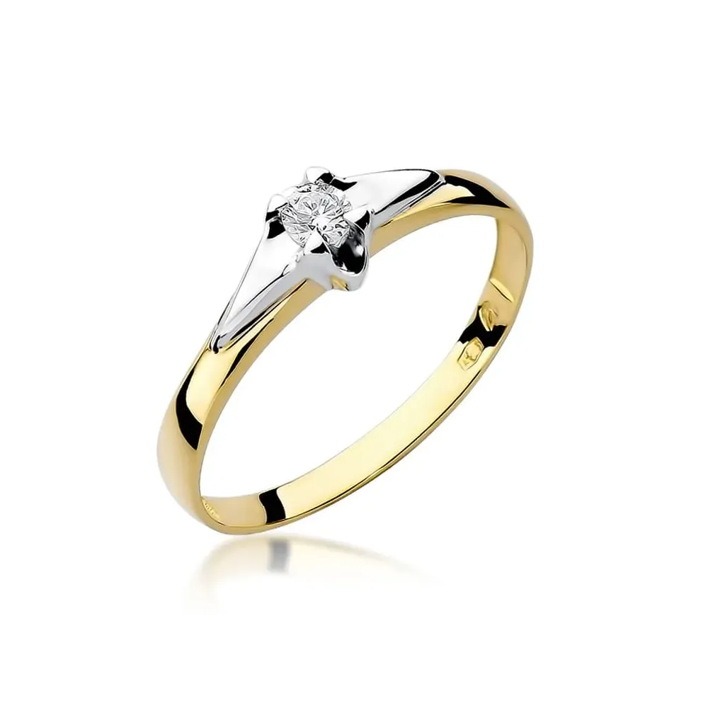Złoty pierścionek z brylantem 0,15ct W0088