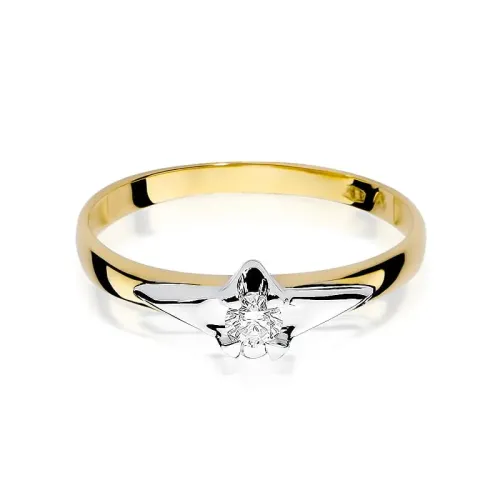 Złoty pierścionek z brylantem 0,15ct W0088