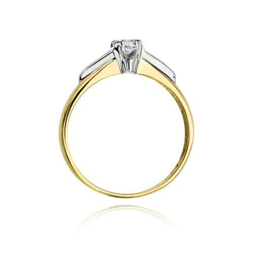 Złoty pierścionek z brylantem 0,15ct W0088
