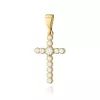 Złota zawieszka krzyżyk z brylantami 0,32ct D0008