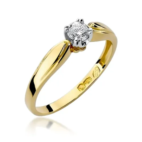 Złoty pierścionek z brylantem 0,24ct W0197