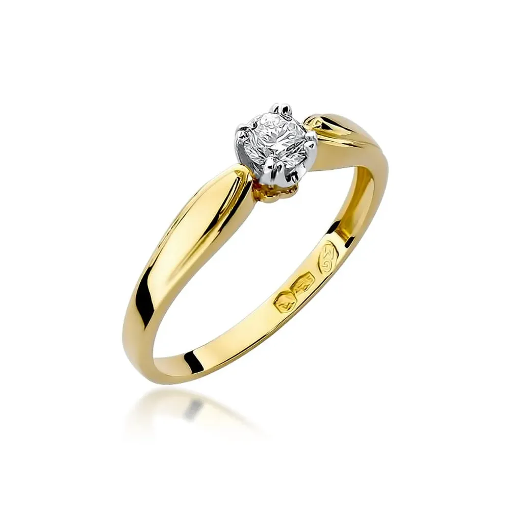 Złoty pierścionek z brylantem 0,24ct W0197